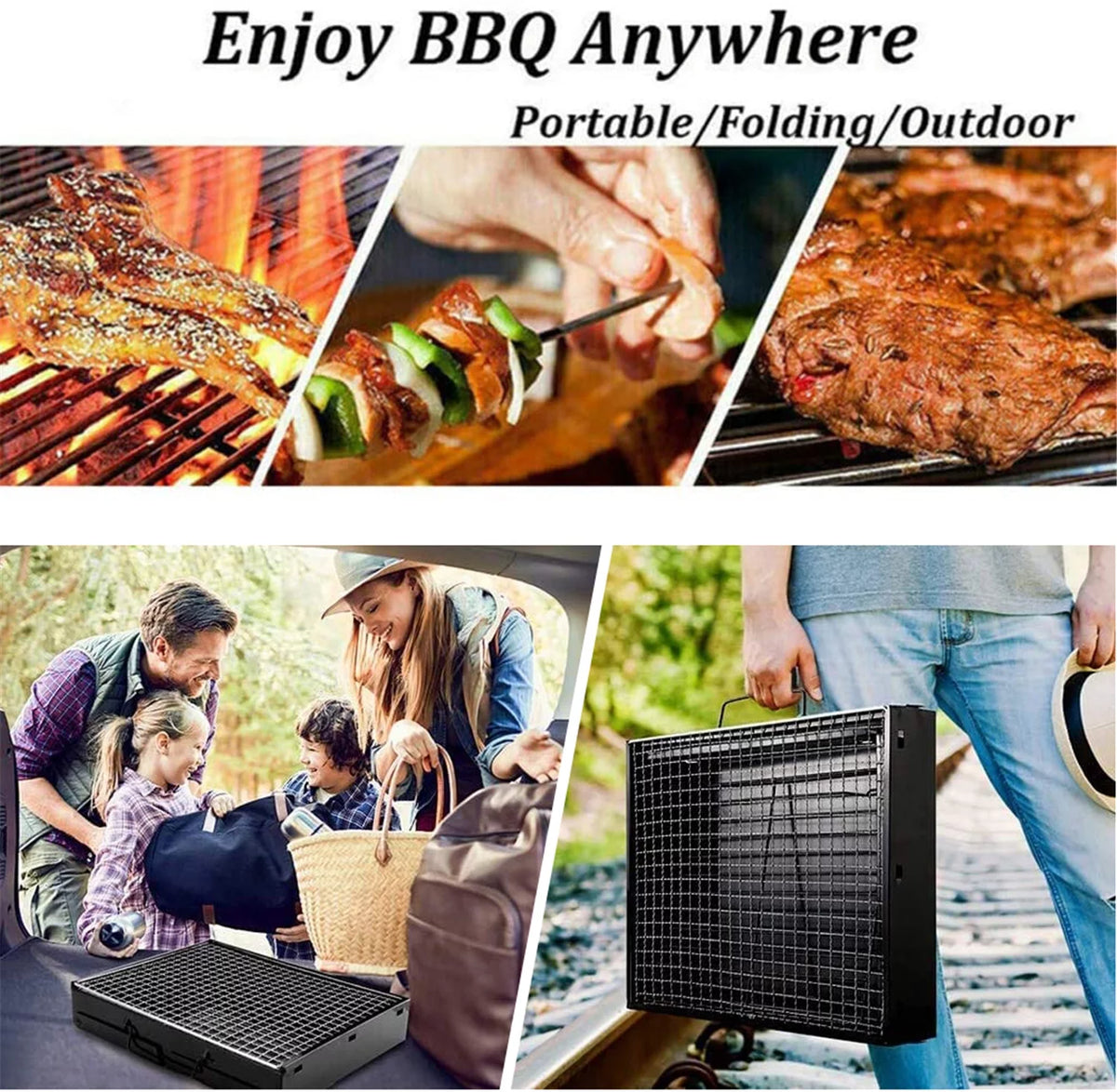 Large Folding Portable Charcoal BBQ Grill R9607