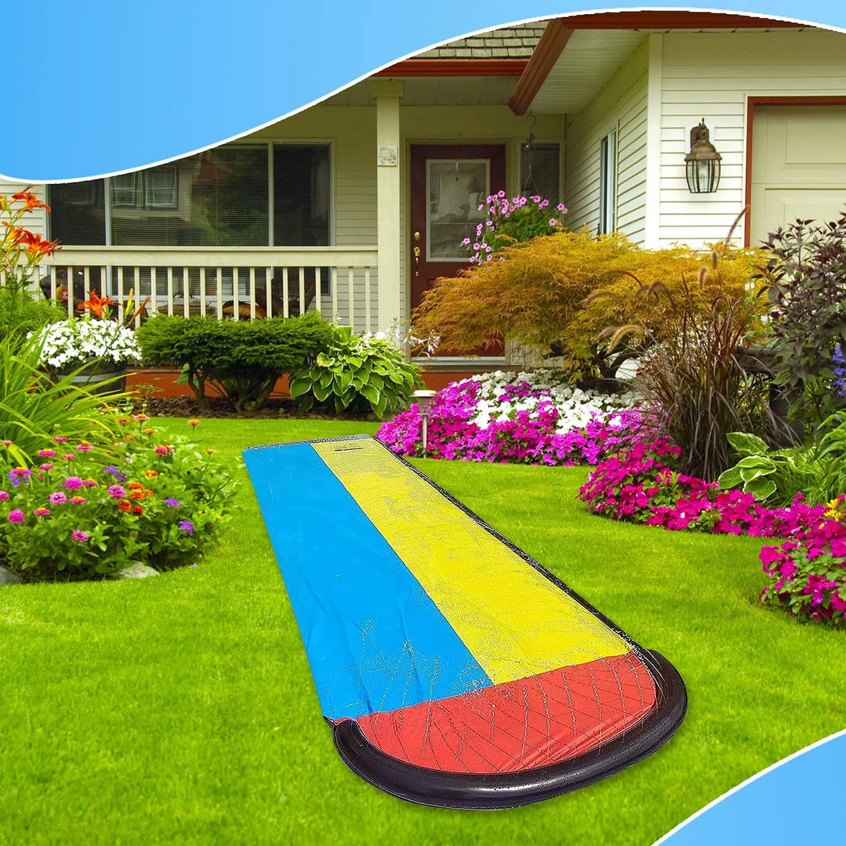 15.5Ft Inflatable Lawn Water Slide and Crash Pad A5521