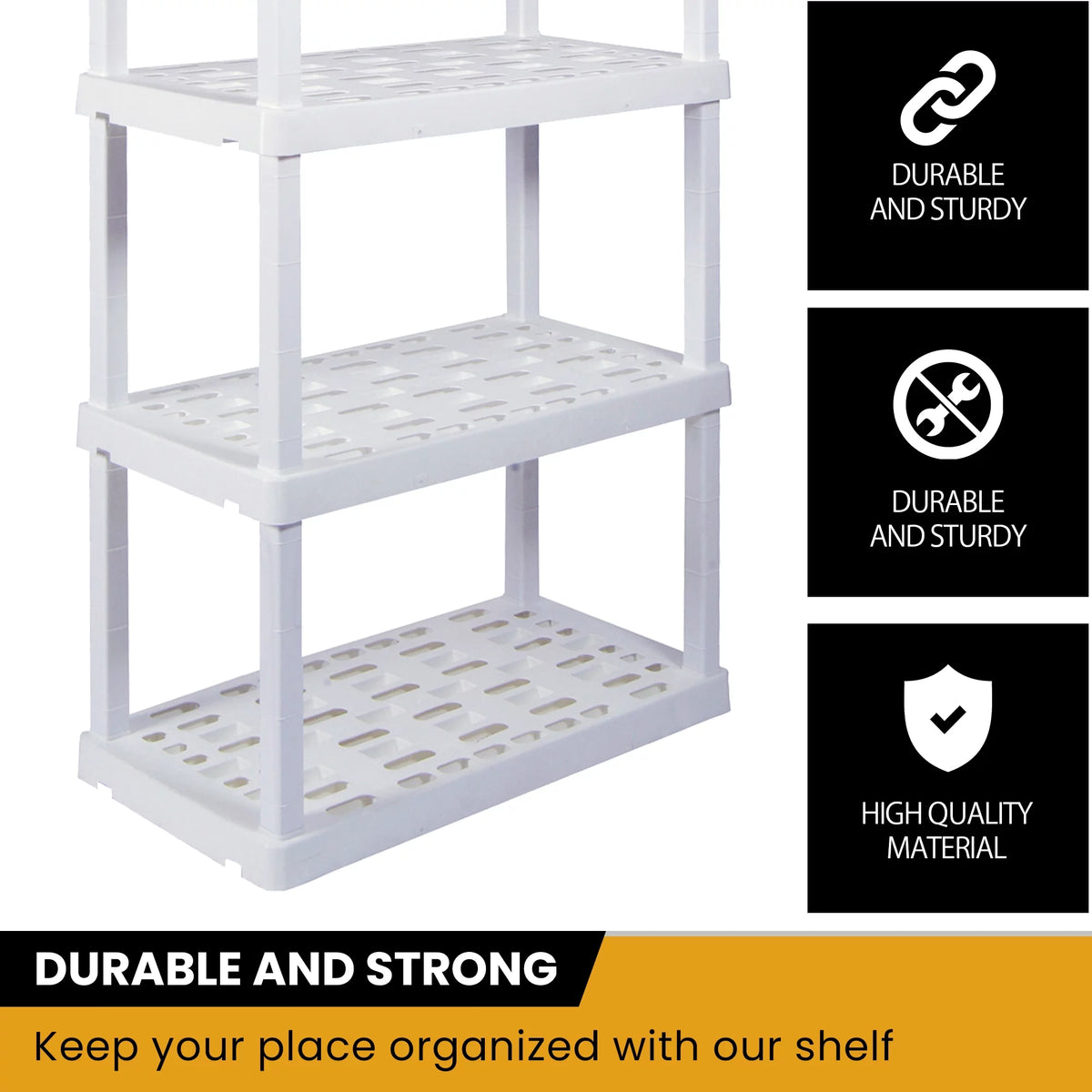 5 Shelf Plastic Shelving, 2 Pack, White, 750 lbs Capacity A94927