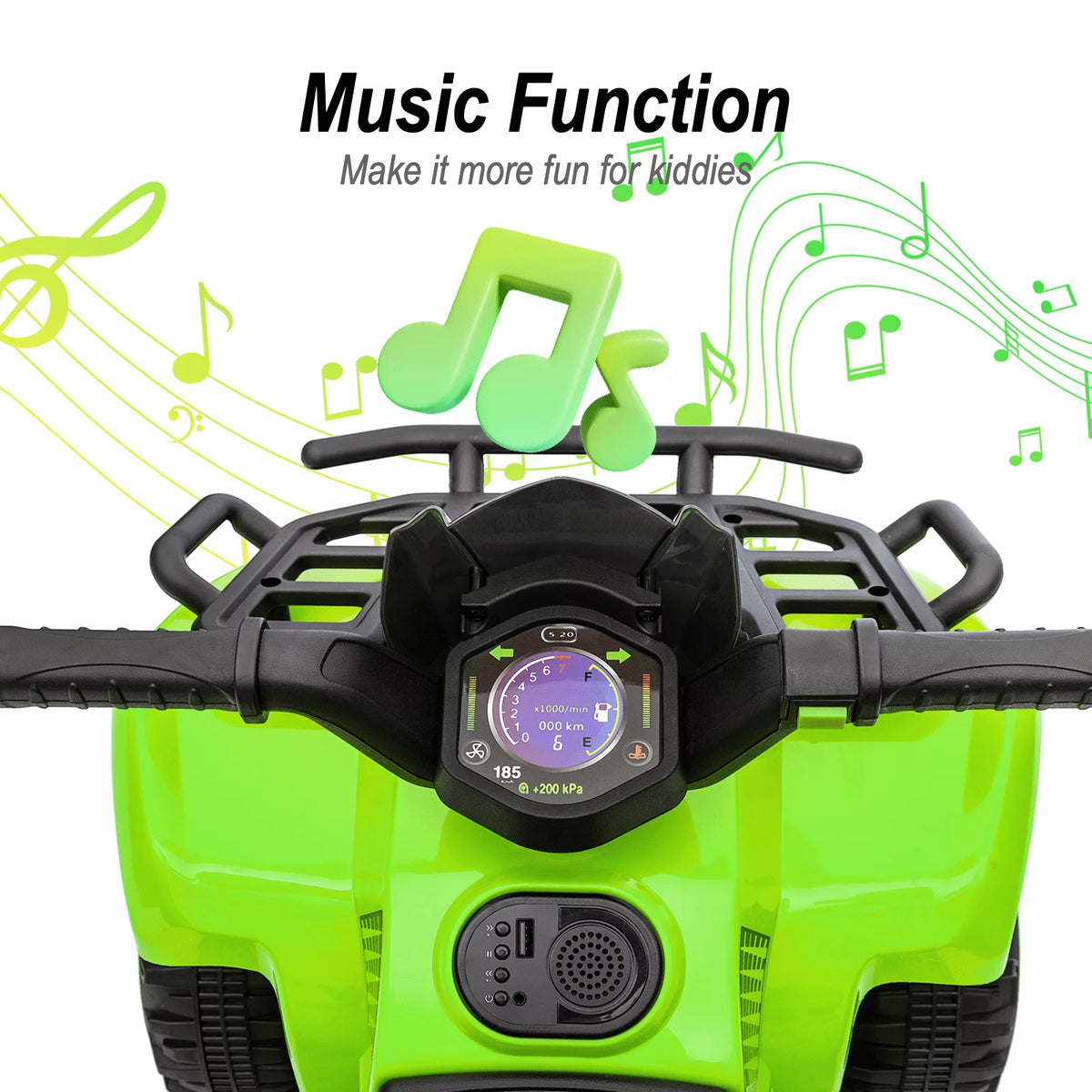 6V Ride-on Toy Kids ATV 4 Wheeler with Music Green I494
