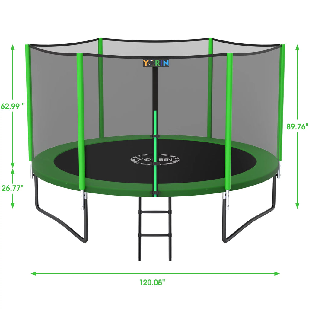 8 FT Round Trampoline with Enclosure Net and Ladder R17999