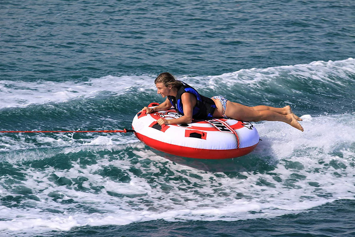 2 Inflatable Round Deck Single Rider Towable Tube H955111