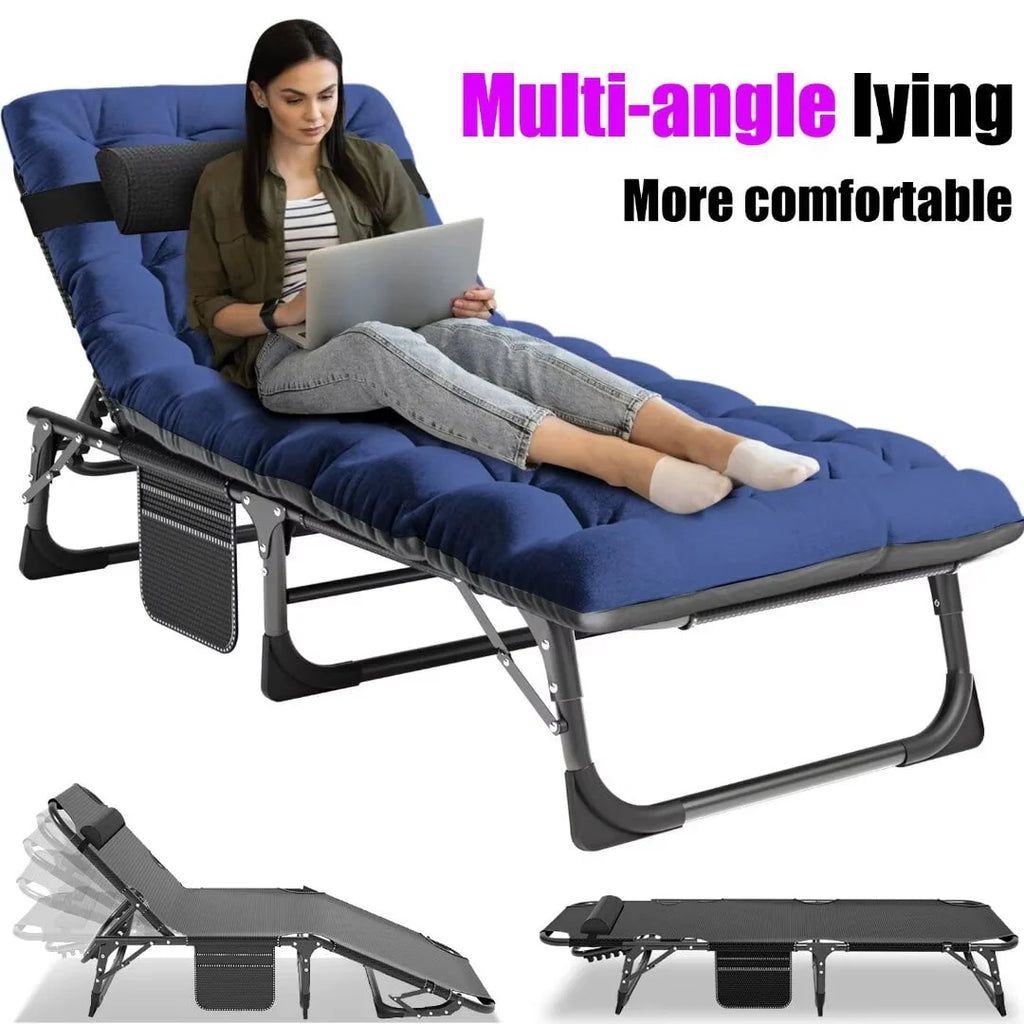 5-Fold Adjustable Folding Camping Cot with Pillow X143002