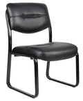 Black Leather Sled Base Side Chair R2494