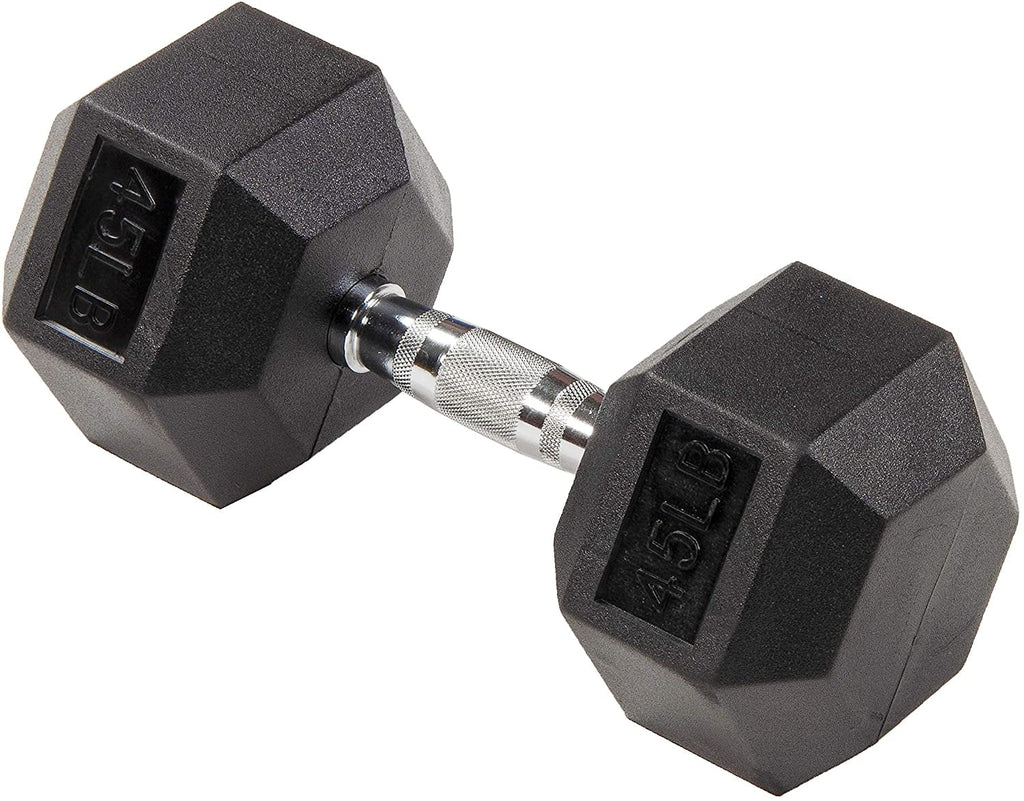 Rubber Encased Hex Dumbbells 20 Lbs. Pair C2026