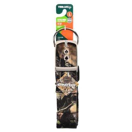 Large Camo Patterned Dog Collar with Metal Clasp S619261