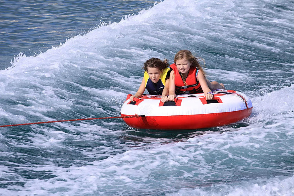 2 Inflatable Round Deck Single Rider Towable Tube H955111