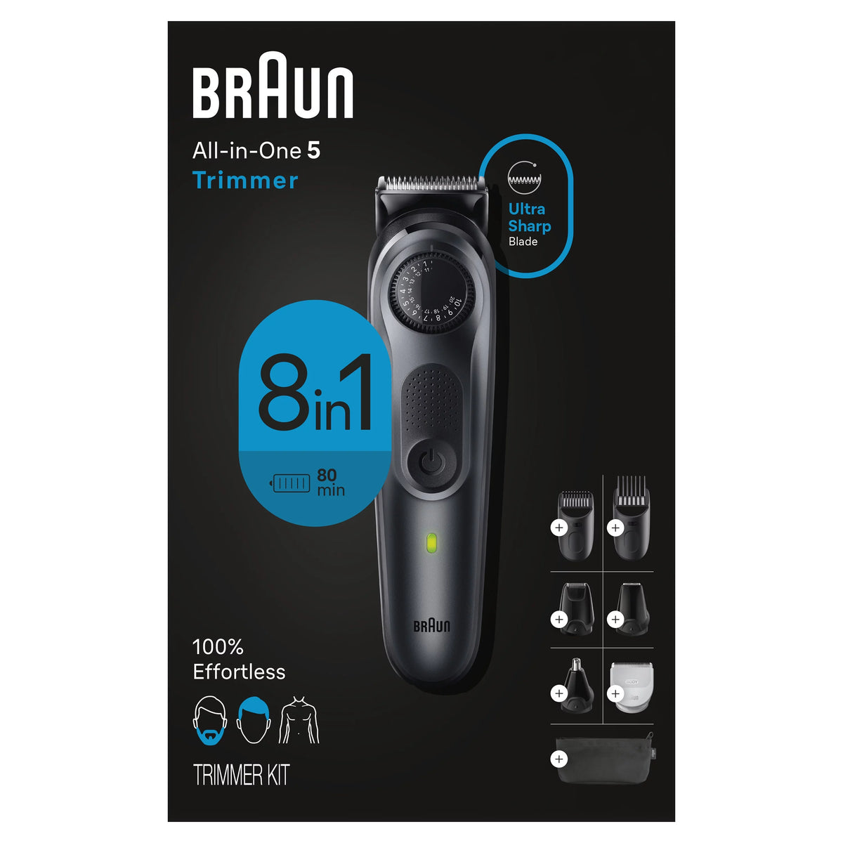 Black 8-in-1 Electric Trimmer Kit P66541