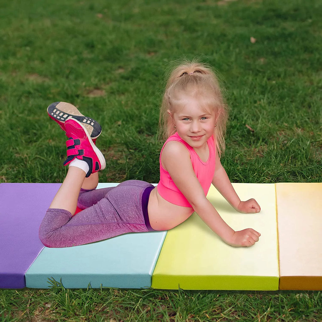 3' x 6' Kids Gymnastics Mat with Carrying Handles C942766