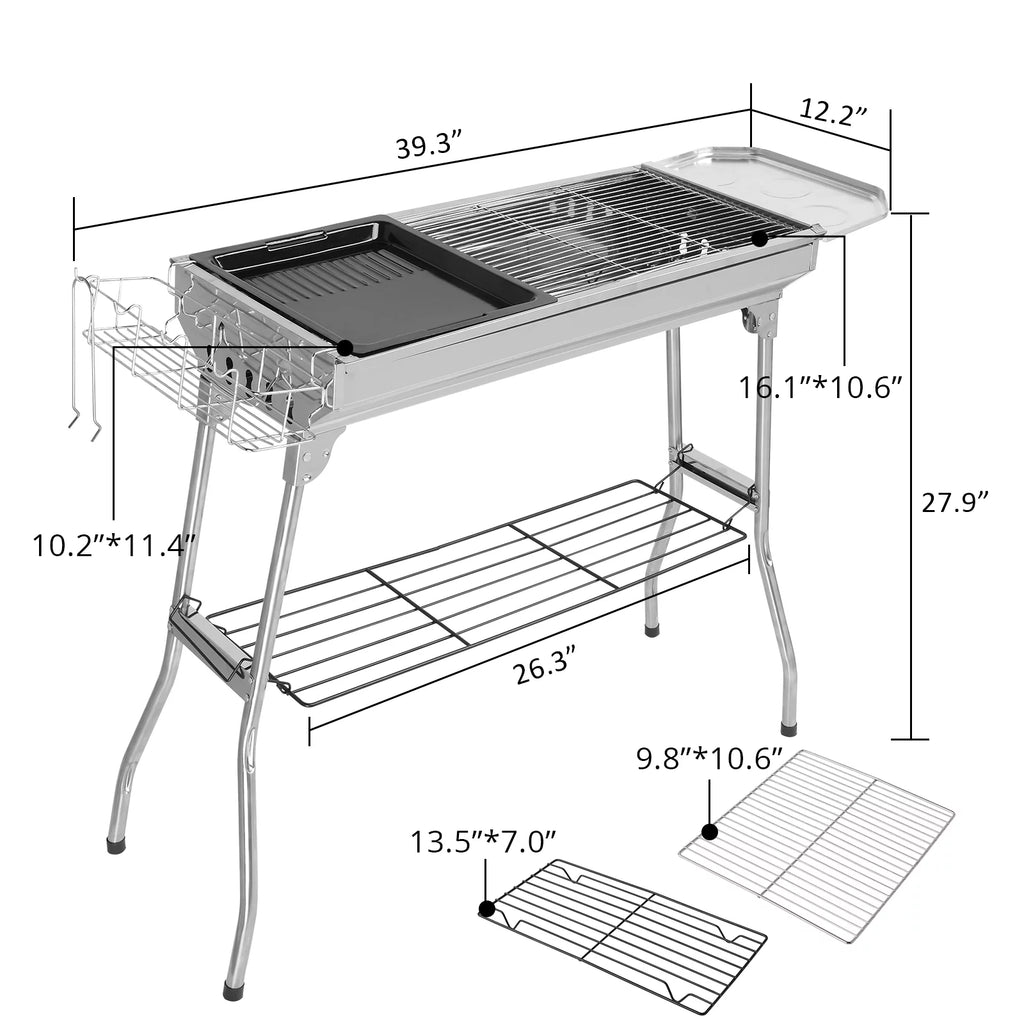 39'' Stainless Steel Charcoal Grill B74414