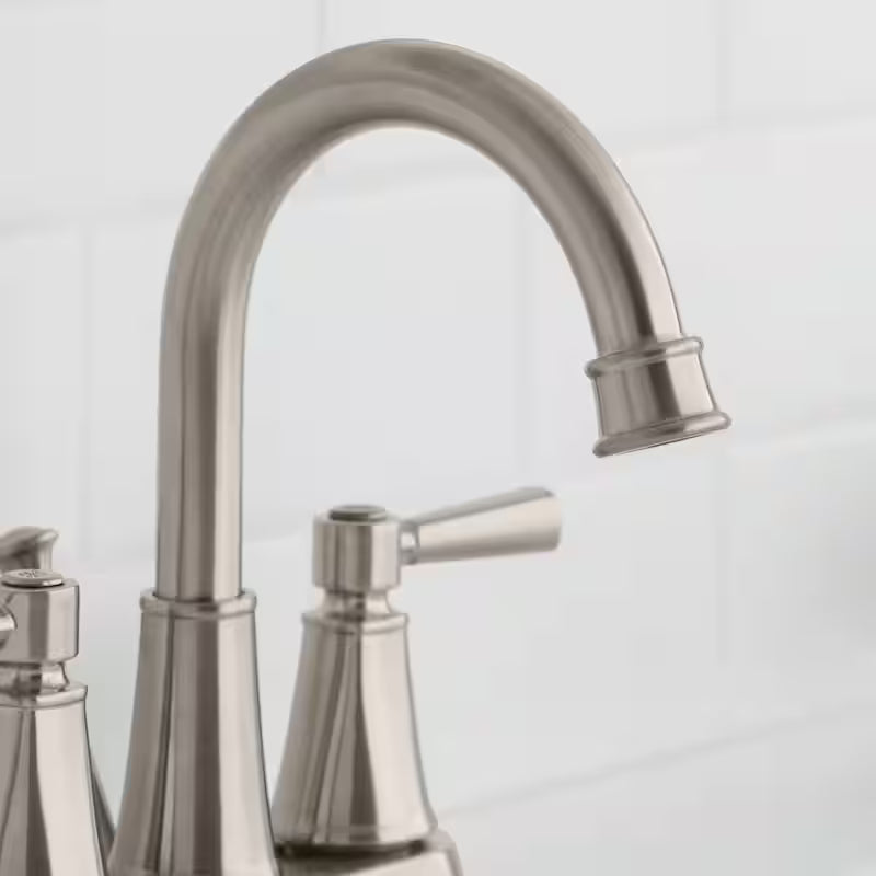 4 in. Centerset Double Handle High-Arc Bathroom Faucet in Brushed Nickel V99587