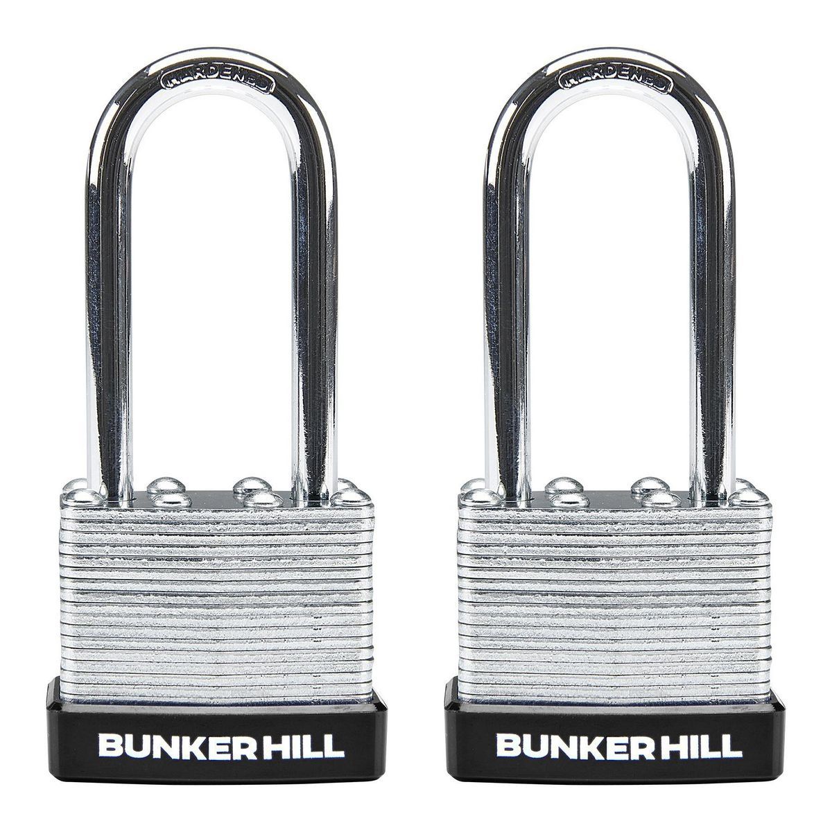 1-1/2 in. Laminated Steel Padlock with Long Shackle, 2 Pack V50318