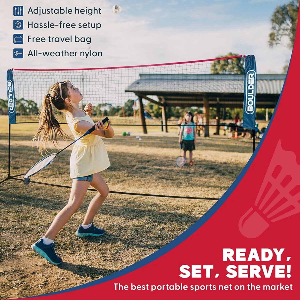 Portable Adjustable Volleyball and Badminton Net H883