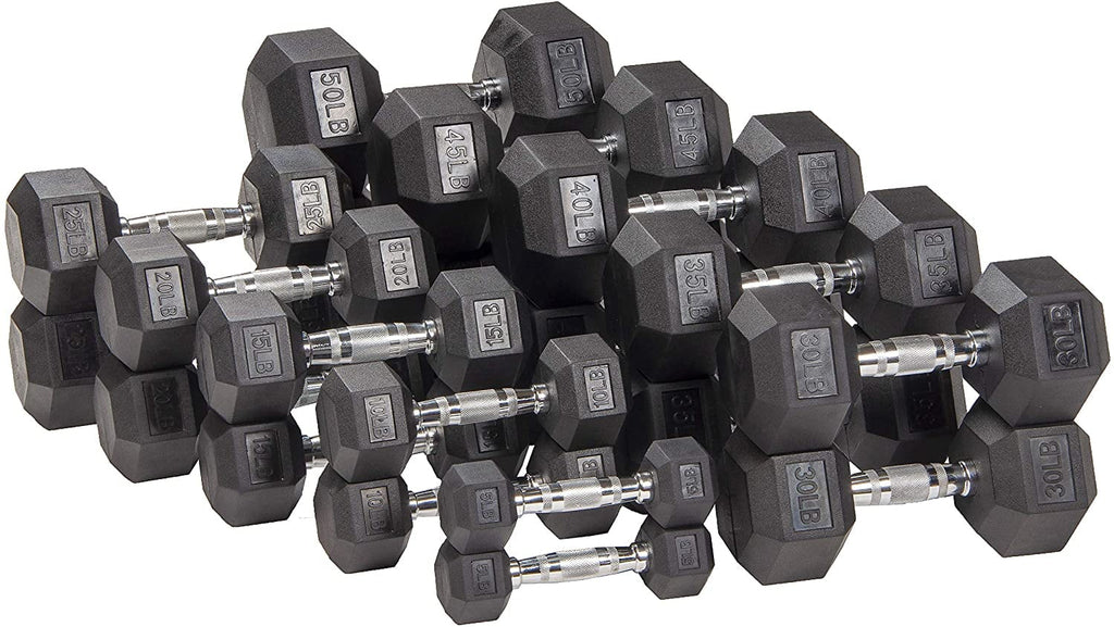 Rubber Encased Hex Dumbbells 20 Lbs. Pair C2026