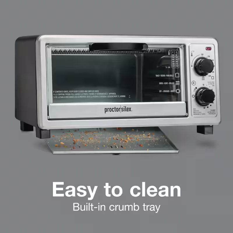 1100-Watt 4-Slice Black Toaster Oven Broiler F443080