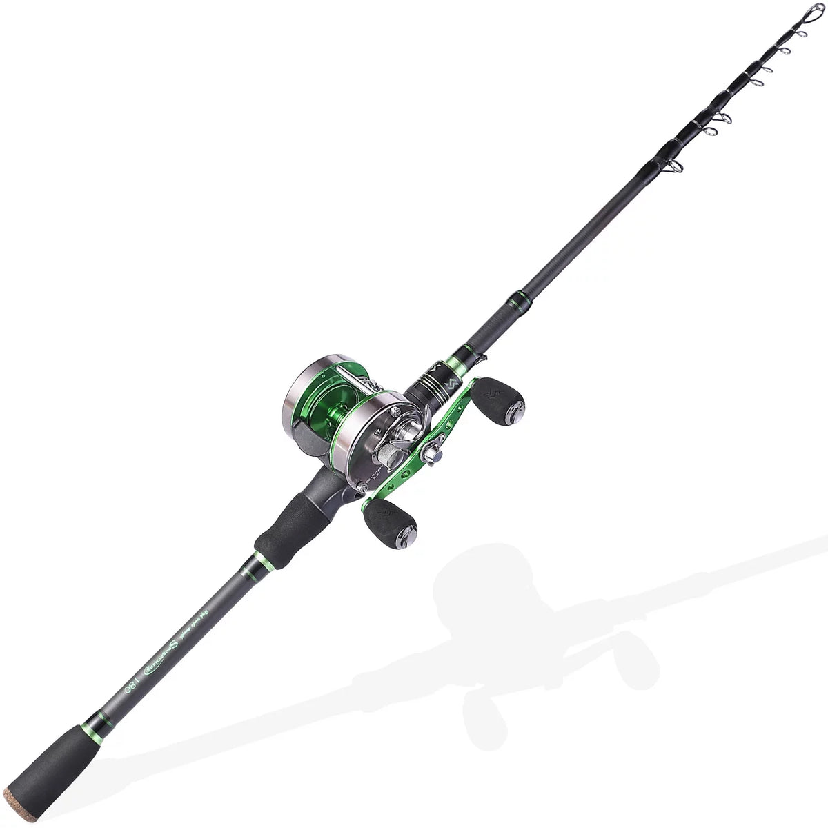 Telescopic Casting Rod and Baitcast Reel Fishing Combo Q460