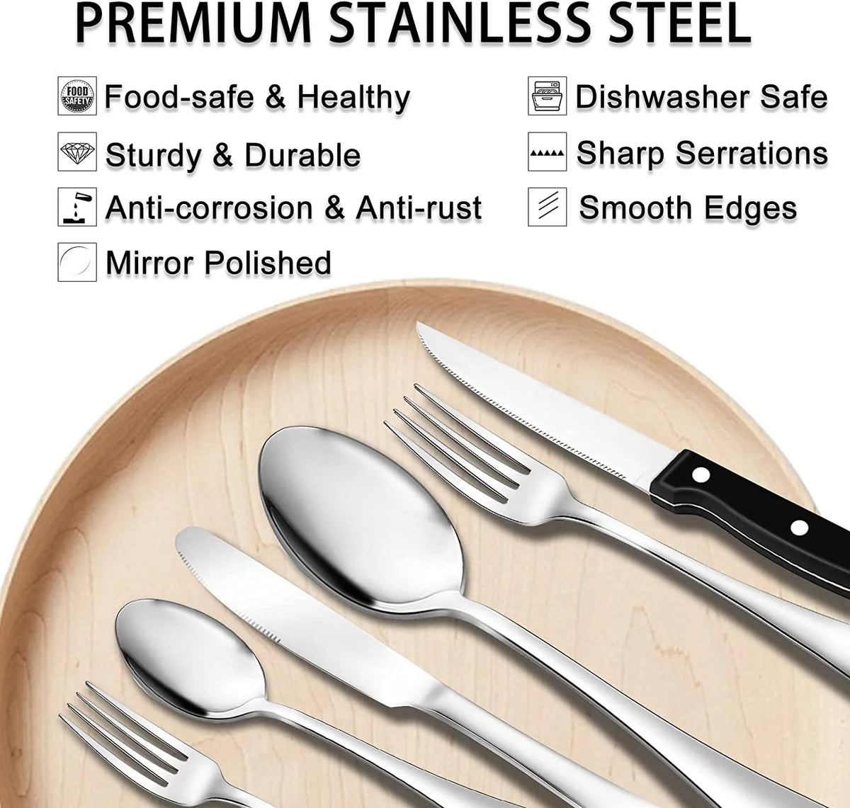49-Piece Stainless Steel Silverware Set with Organizer H52772