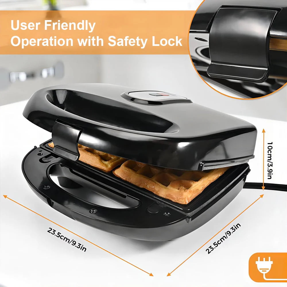 6-in-1 Non-Stick Waffle Maker Panini Press Sandwich Maker U887402