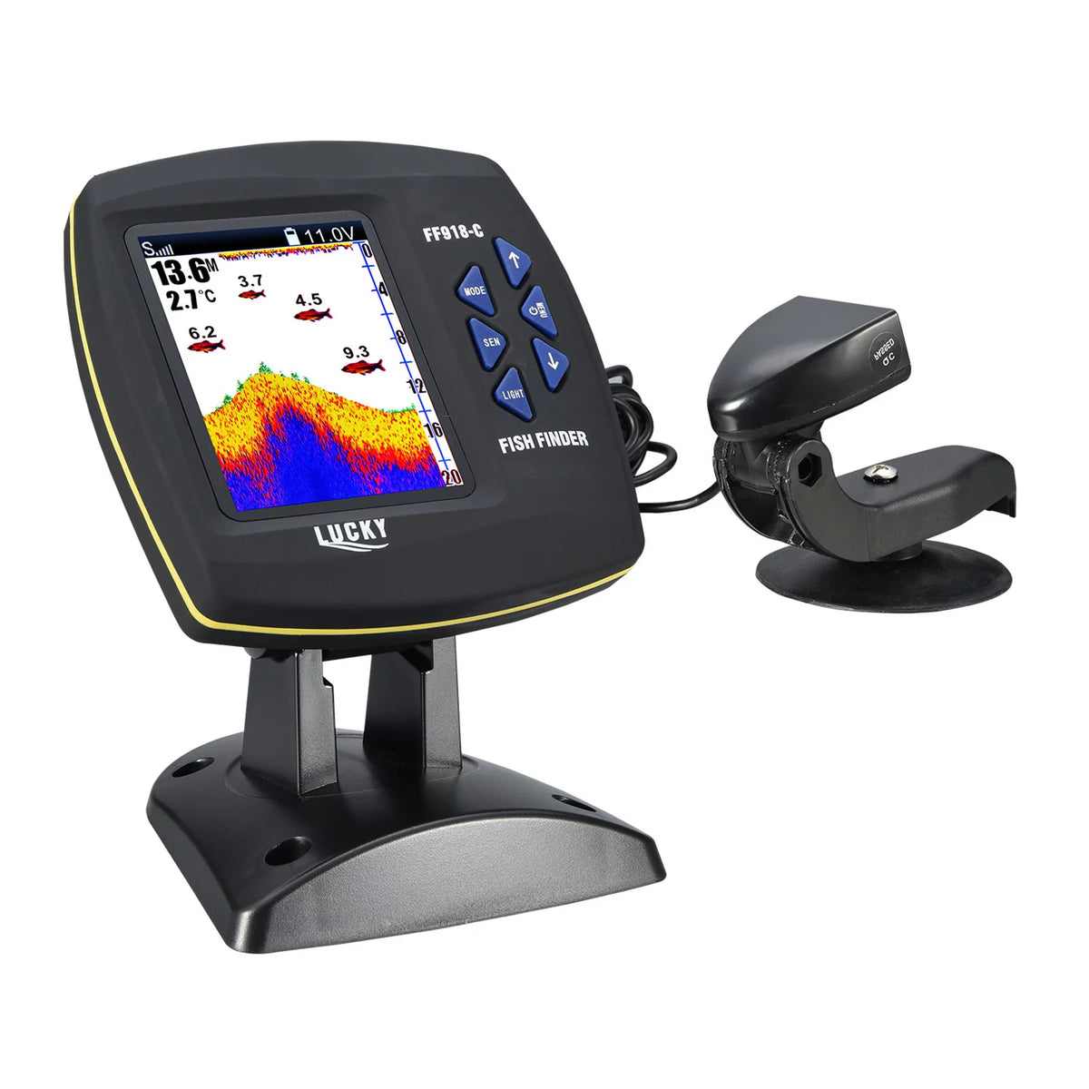 Fish Finder Wired Transducer Sensor 45 Degrees Underwater Fishing Camera Waterproof LCD U138