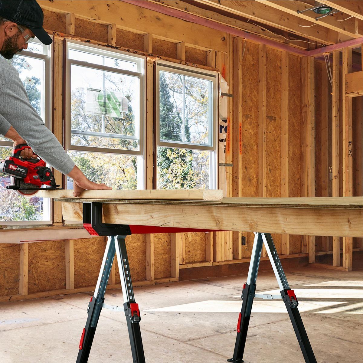 32 in. Steel Adjustable Sawhorse, 1300 lb. Capacity T74893
