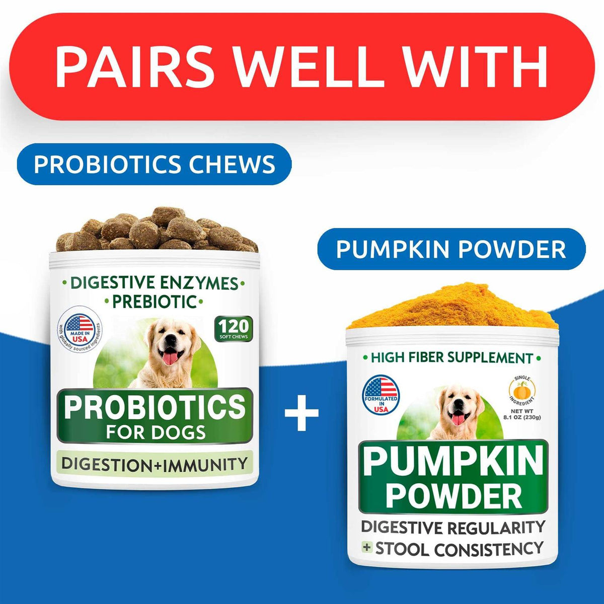 Pumpkin for Dogs 8.1oz Powdered Fiber Supplement C373