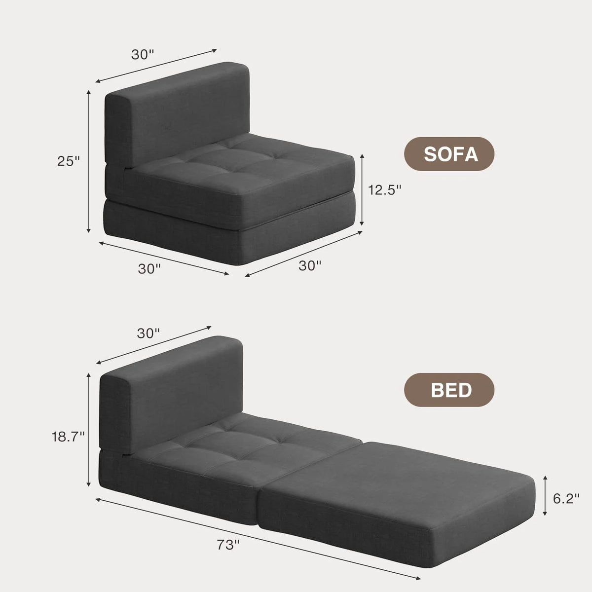 Light Gray Sleeper Sofa Bed O112380