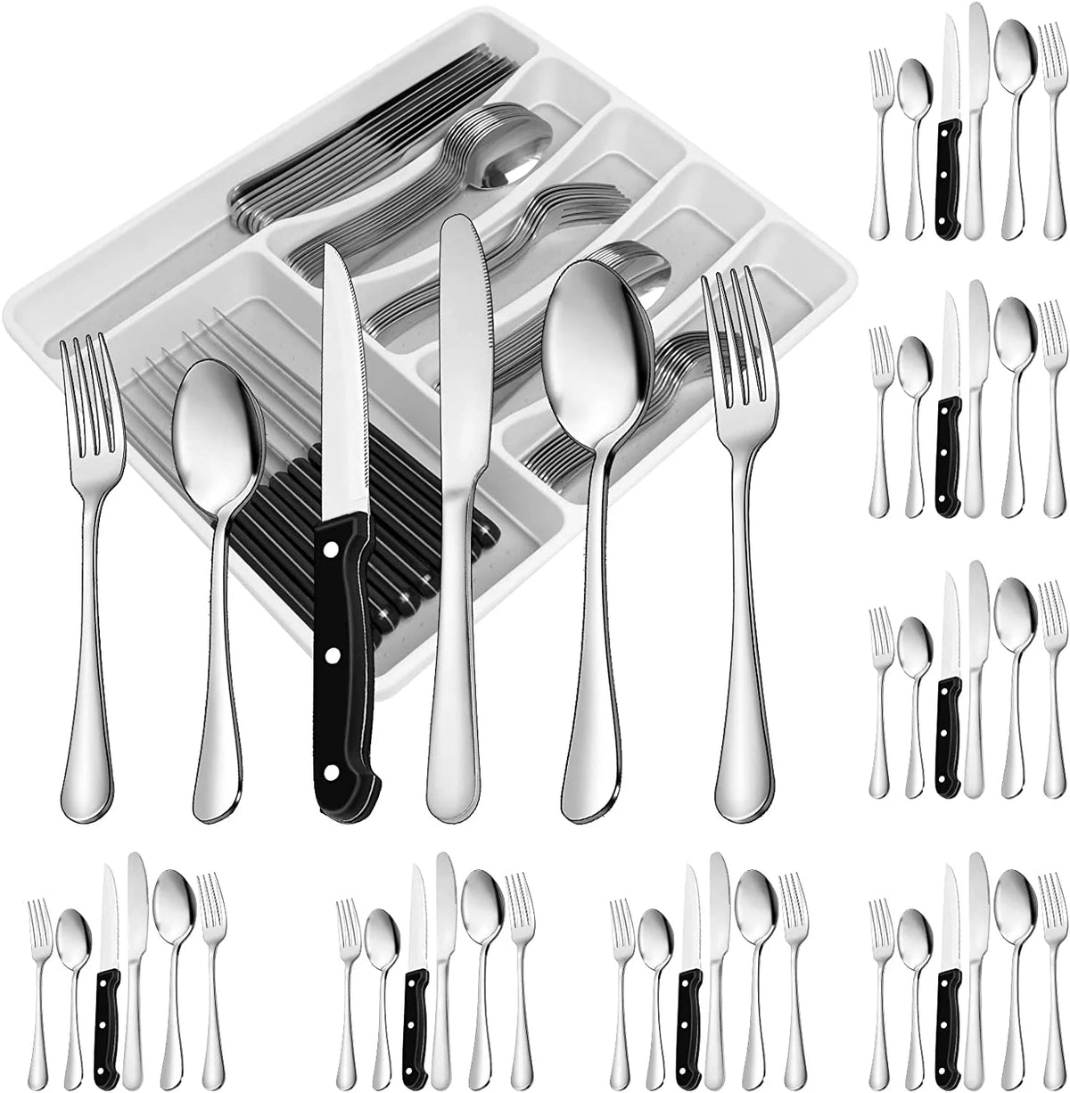 49-Piece Stainless Steel Silverware Set with Organizer H52772