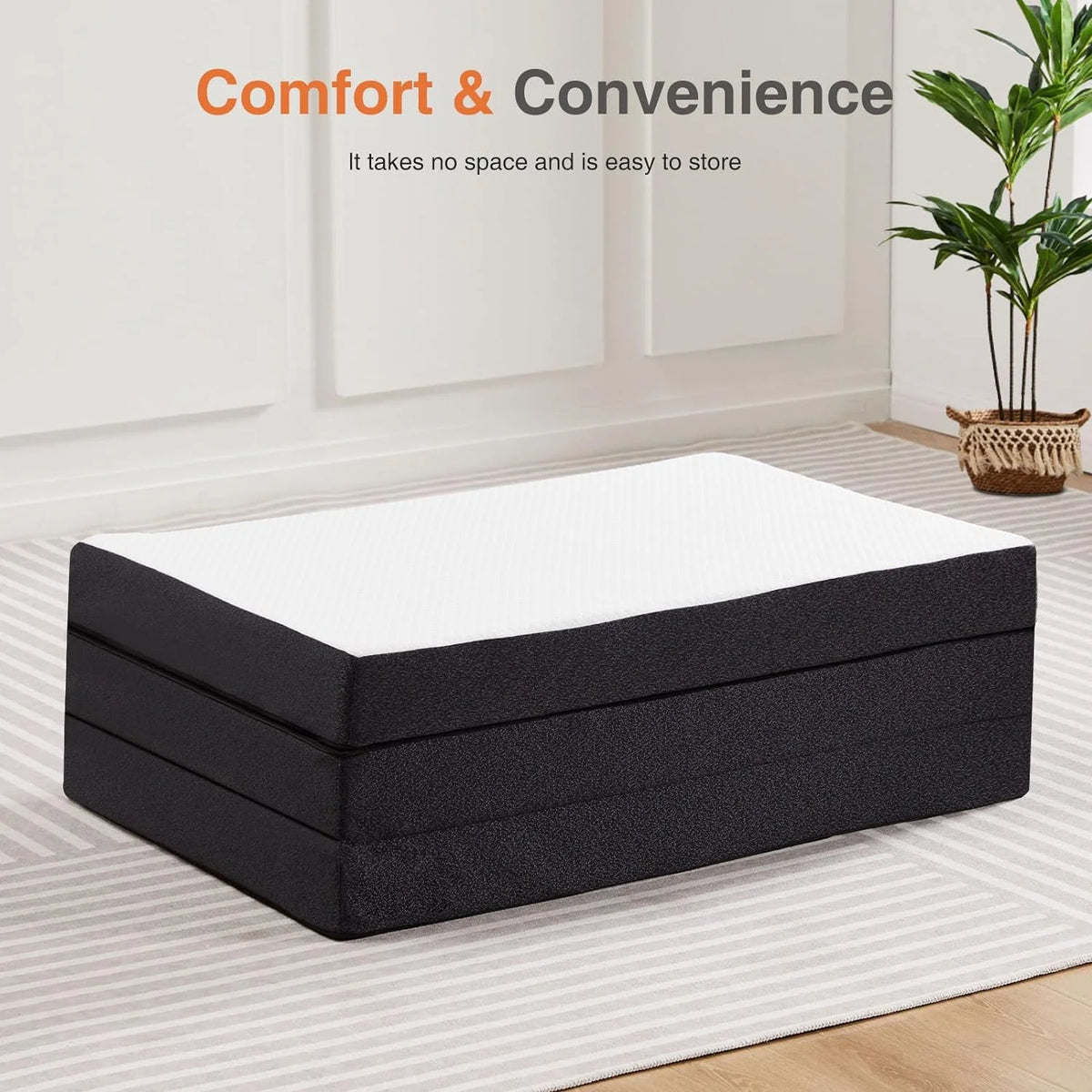 4 Inch Tri Folding Memory Foam Mattress C305470