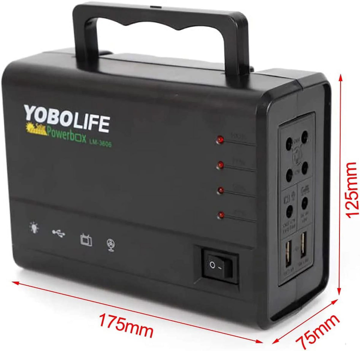 Portable Solar Generator with Solar Panel and LED Lights S39313