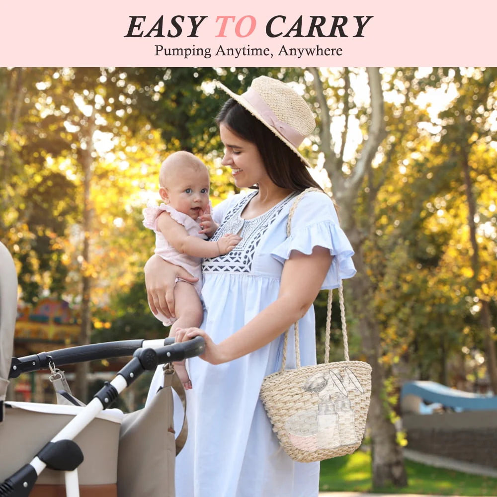 Double Electric Breast Pump, Portable Anti-Backflow 3 Modes 9 Levels, Pink D358