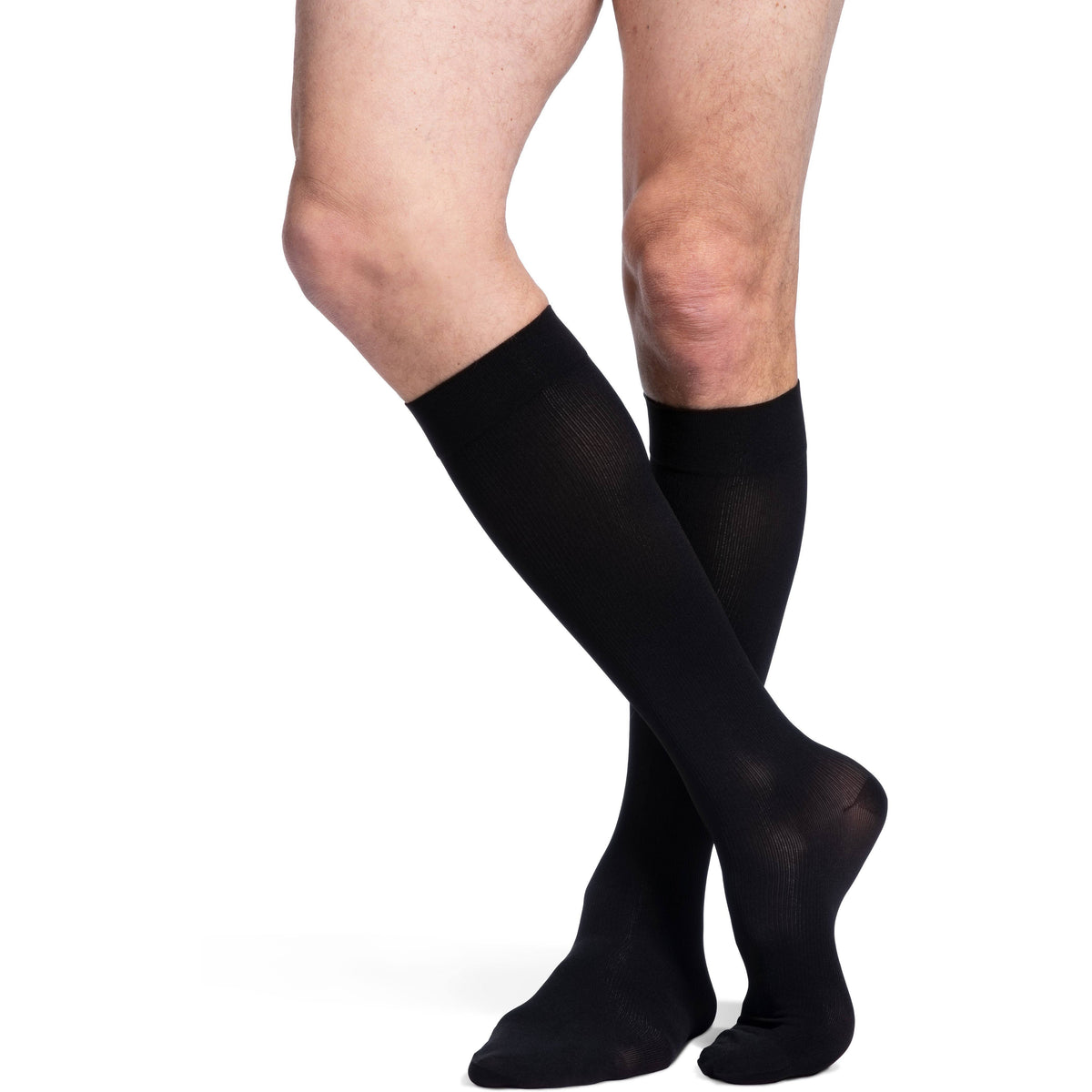 Men's 20-30 mmHg Black Knee High D442380