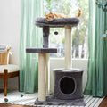 42-in Faux Fur Cat Tree Condo X6844