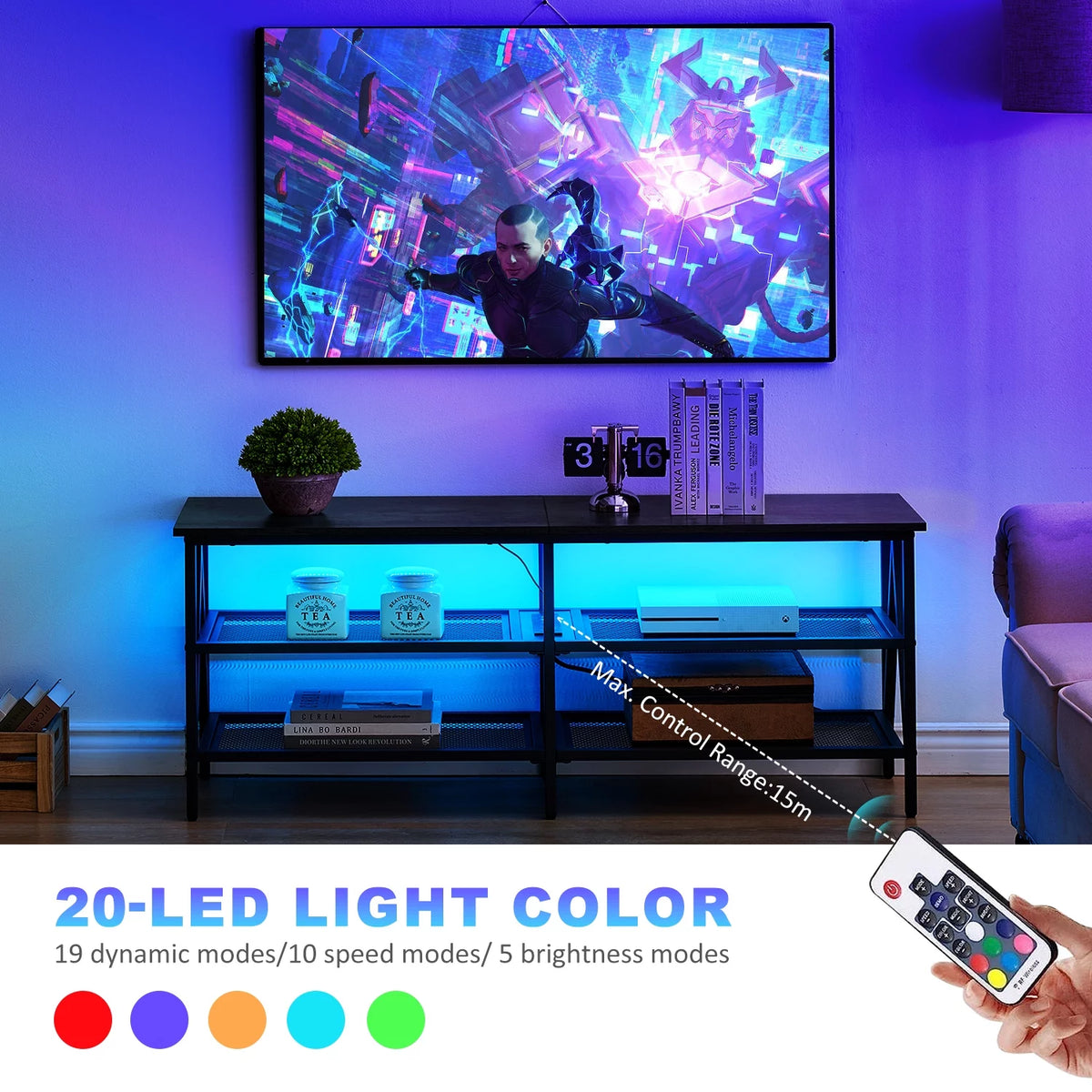Black 55 inch TV Stand L27049