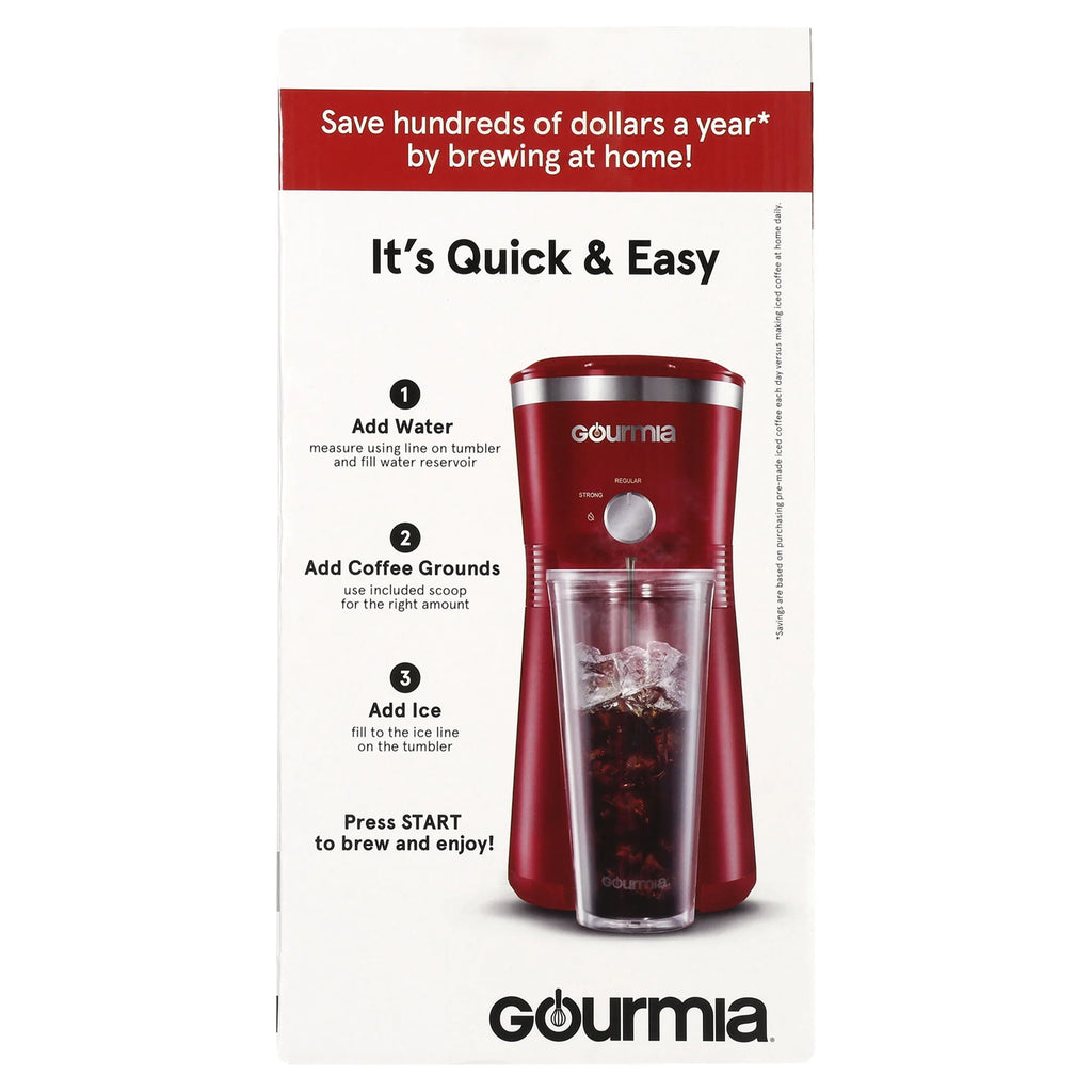 Red Iced Coffee Maker with 25 fl oz Tumbler O388