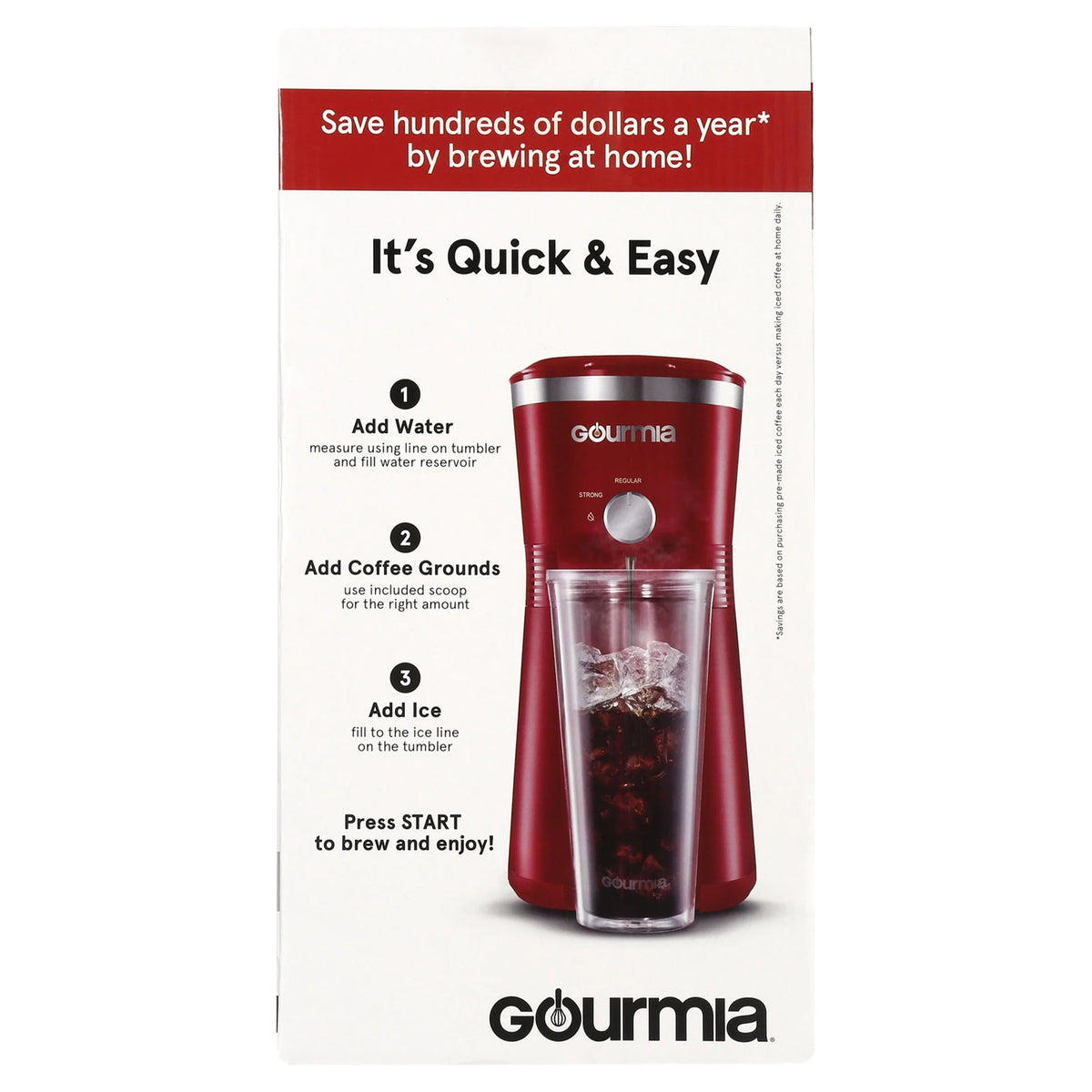 Red Iced Coffee Maker with 25 fl oz Tumbler O388