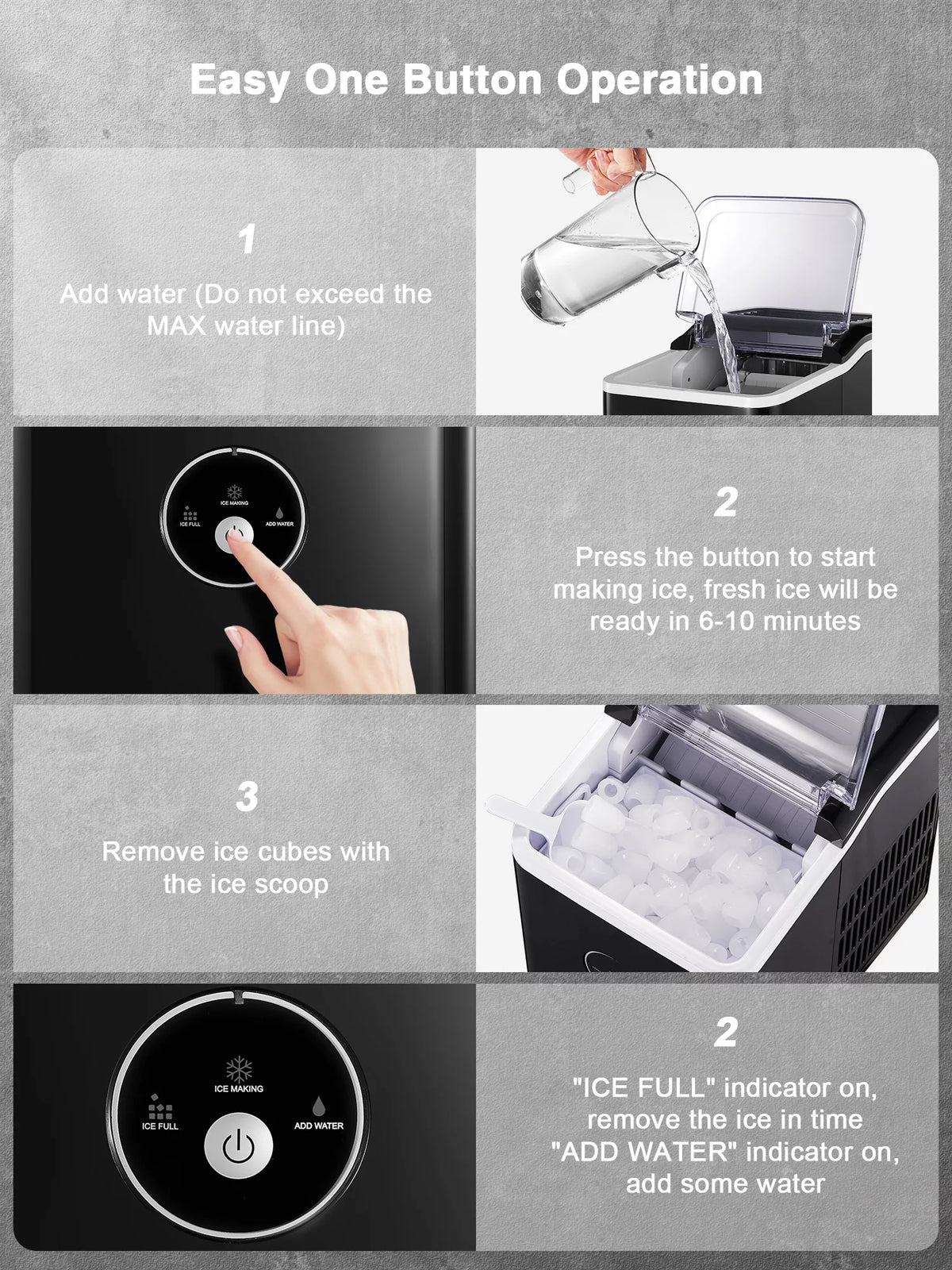 Countertop Ice Maker 9 Bullet Ice Black V291