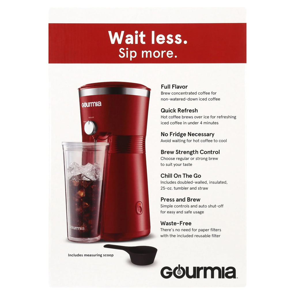 Red Iced Coffee Maker with 25 fl oz Tumbler O388