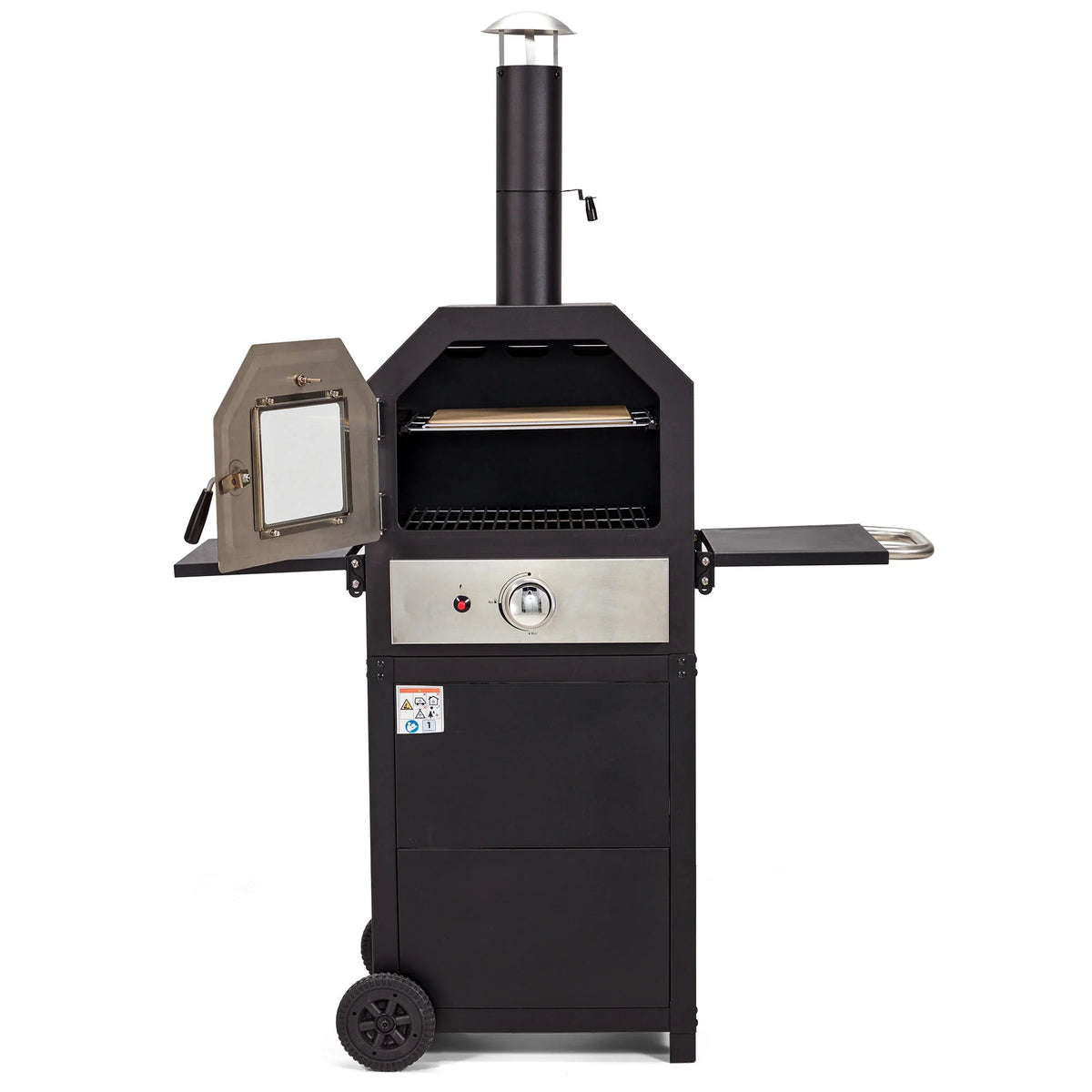 12 Propane Gas Pizza Oven with 2 Foldable Shelves and Wheels W1795